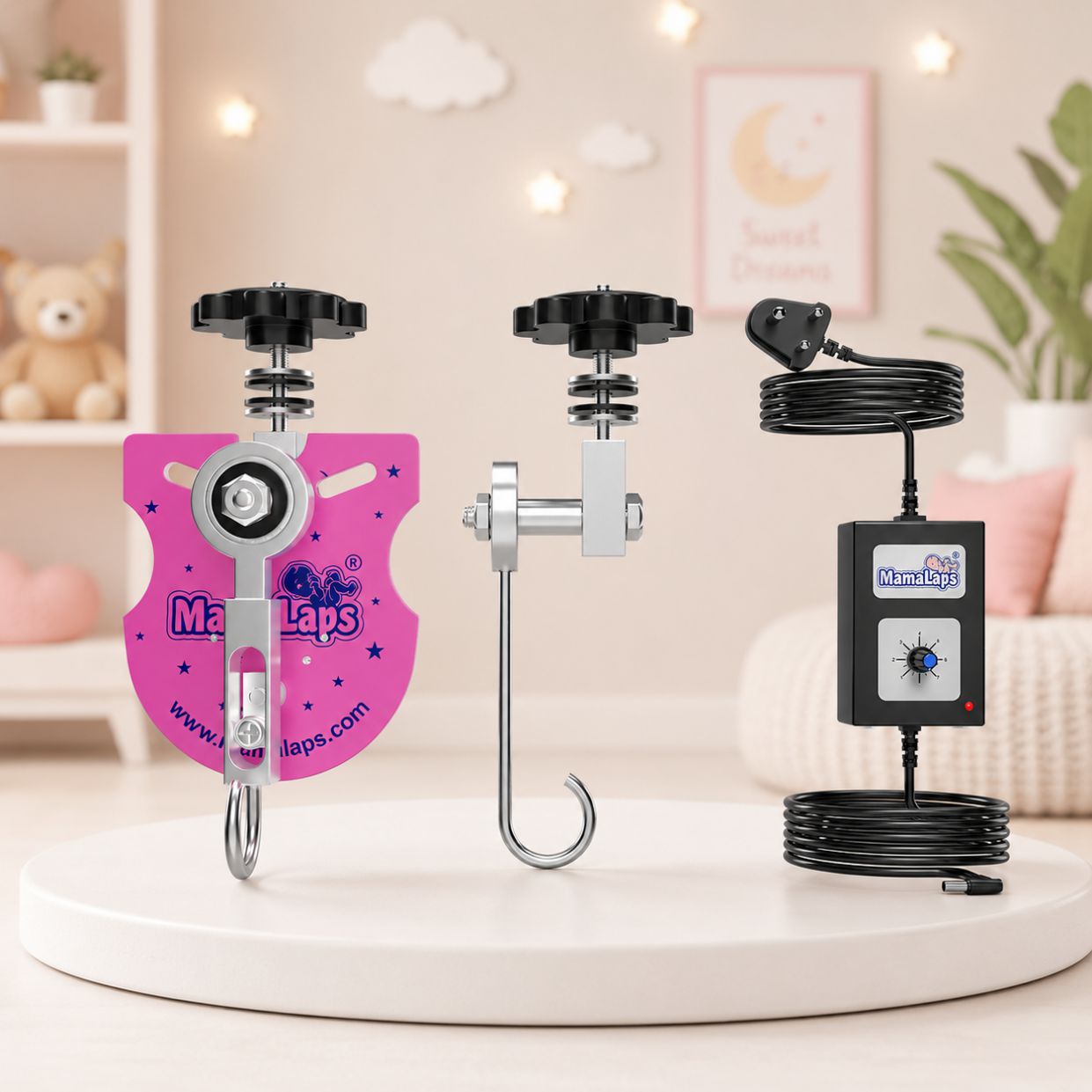 Pink Universal Automatic Baby Cradle Premium Automation Kit