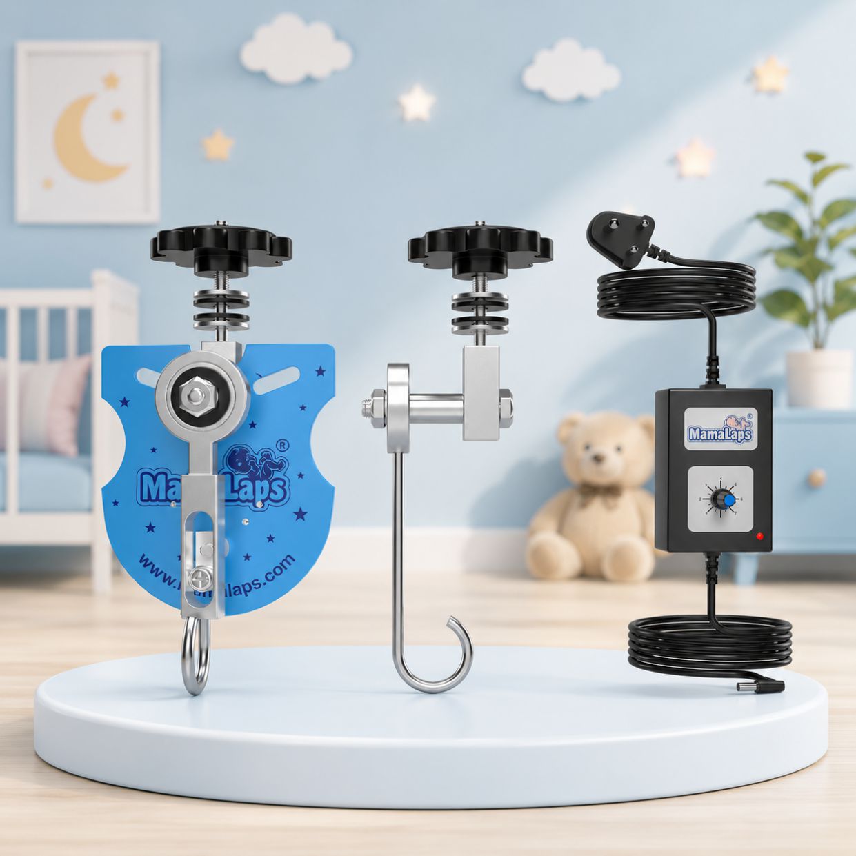 Blue Universal Automatic Baby Cradle Premium Automation Kit