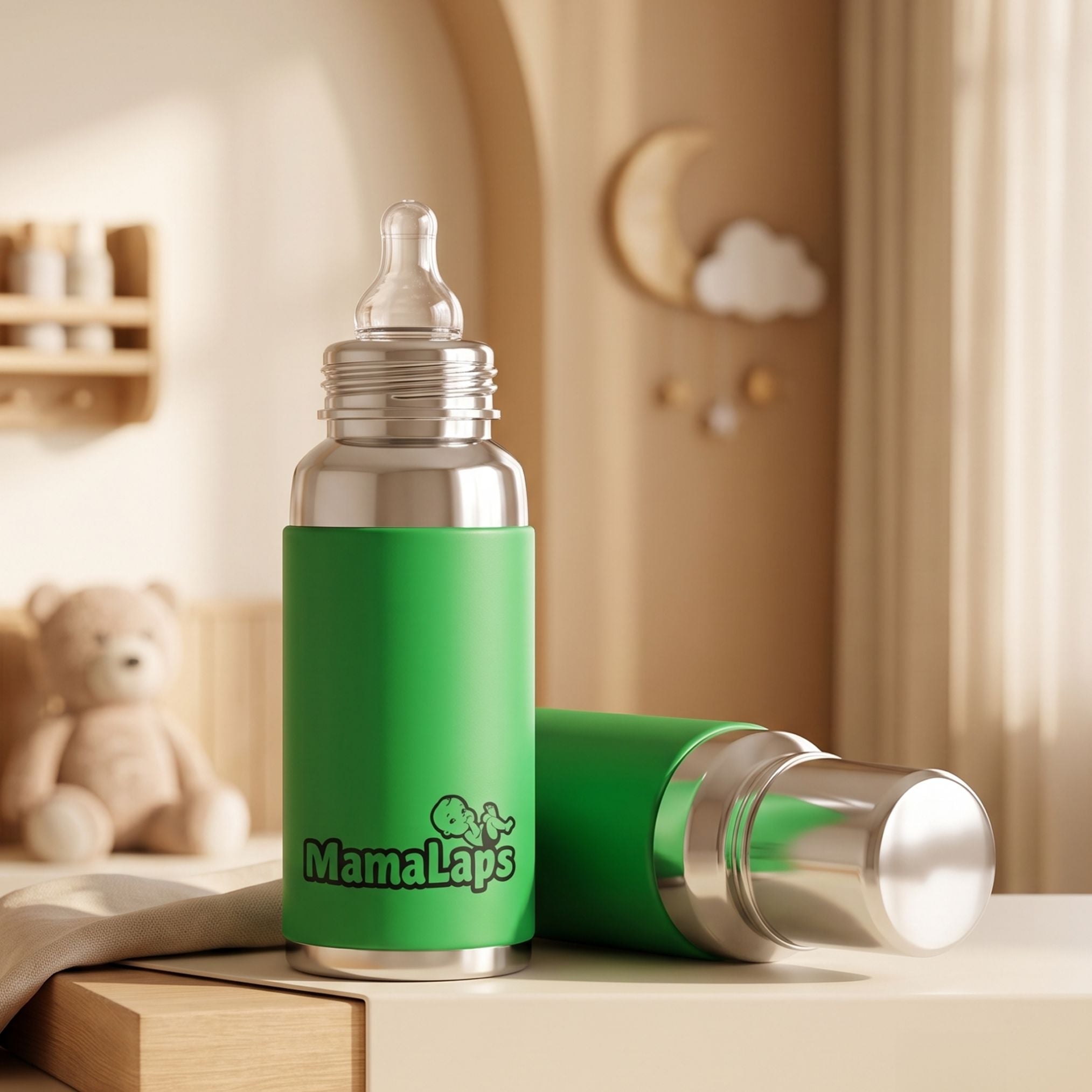 Baby Feeding Bottle Stainless Steel - Green