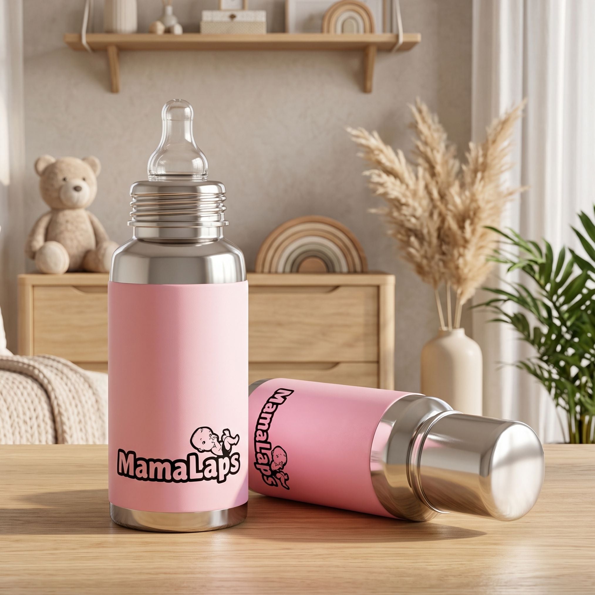 Baby Feeding Bottle Stainless Steel - Pink