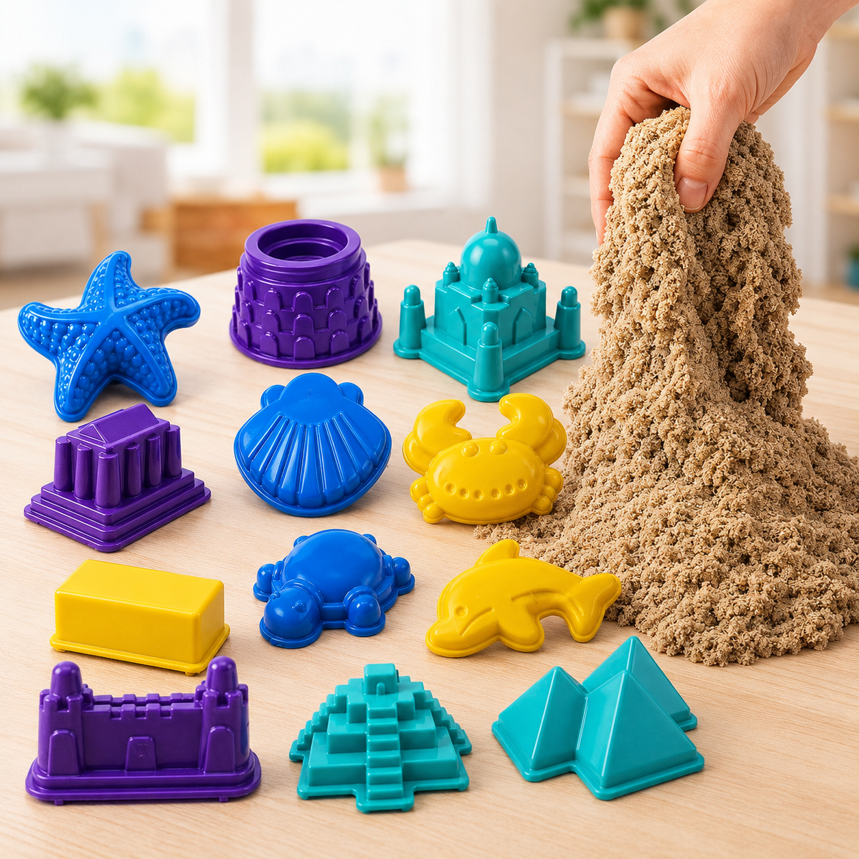Creative Sand for Kids with 12 Play Molds 1Kg