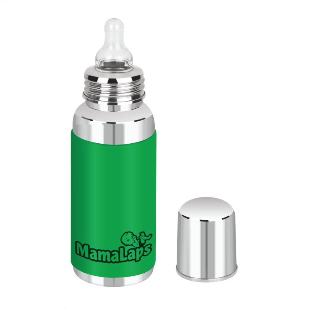 Baby Feeding Bottle Stainless Steel - Green - Image 2