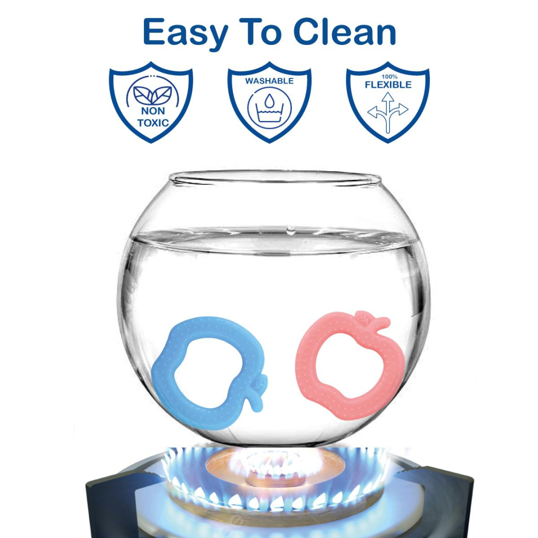 Pink Apple Soft Food Grade Silicon Teethers - BIS Certified - Image 5