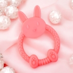 Pink Rabbit Soft Food Grade Silicon Teethers - BIS Certified
